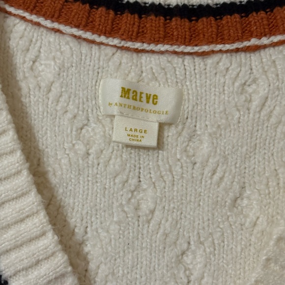 Anthropologie Maeve Willa Cable-Knit Sweater Vest Sz. Large - Picture 11 of 13
